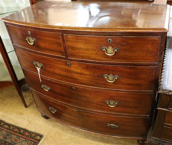 Regency mahogany bowfronted chest of drawers